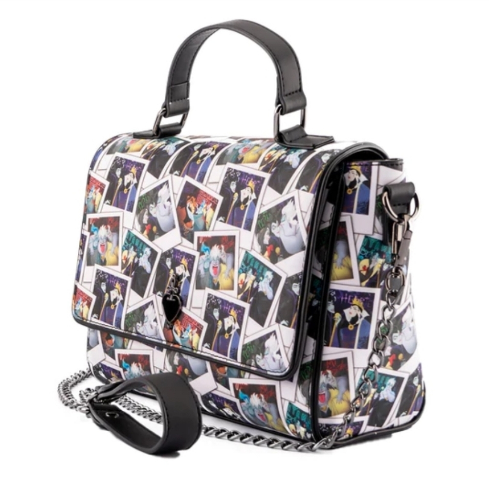 🎉❗️SALE❗️🎉LOUNGEFLY DISNEY VILLAINS CLUB POLAROID CROSSBODY PURSE - Picture 2 of 5